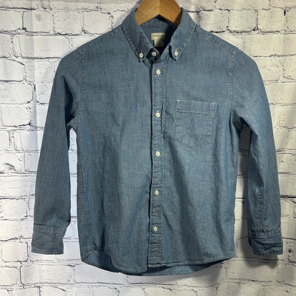Kids Crewcuts Light Denim Blue Button Down Shirt